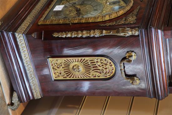 An early 20th century mahogany chiming bracket clock, 33in.